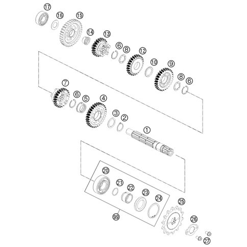 ABTRIEBSWELLEN REP. KIT125DUKE