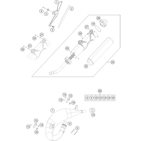 AUSPUFF TEILE KIT  05-15