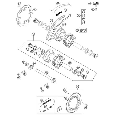 SPEICHENSATZ HINTEN 16 85 SX