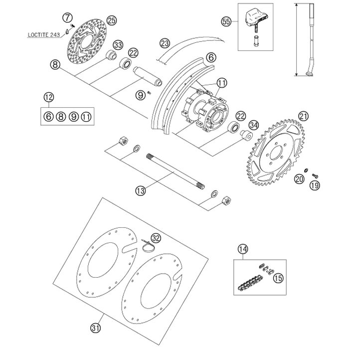 KETTENRAD 44-Z 2004 von KTM - 45110051044 - ktm-shop24.de - KTM 
