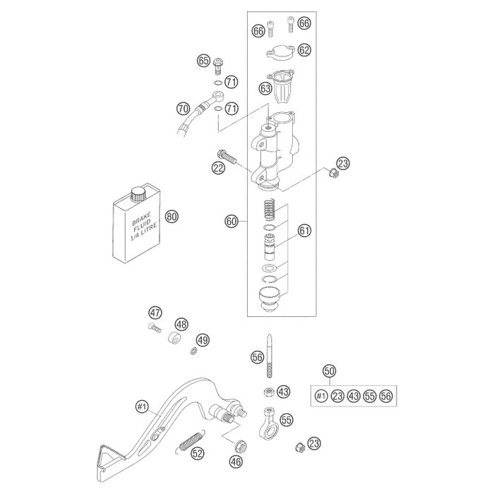 BREMSSCHLAUCH HINTEN 65 SX 04 von KTM - 46113070000 - ktm-shop24  