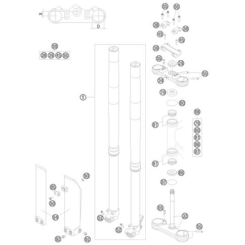 GABELSCHUTZ-SET 85/105 WEISS