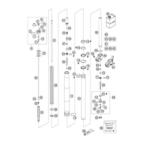 GABELHOLM D=48 L=595 von KTM - 48600437 - ktm-shop24.de - KTM 