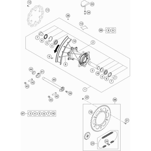 Schraube M10x1,25x50 SW10 von KTM - 50304040100 - ktm-shop24.de 