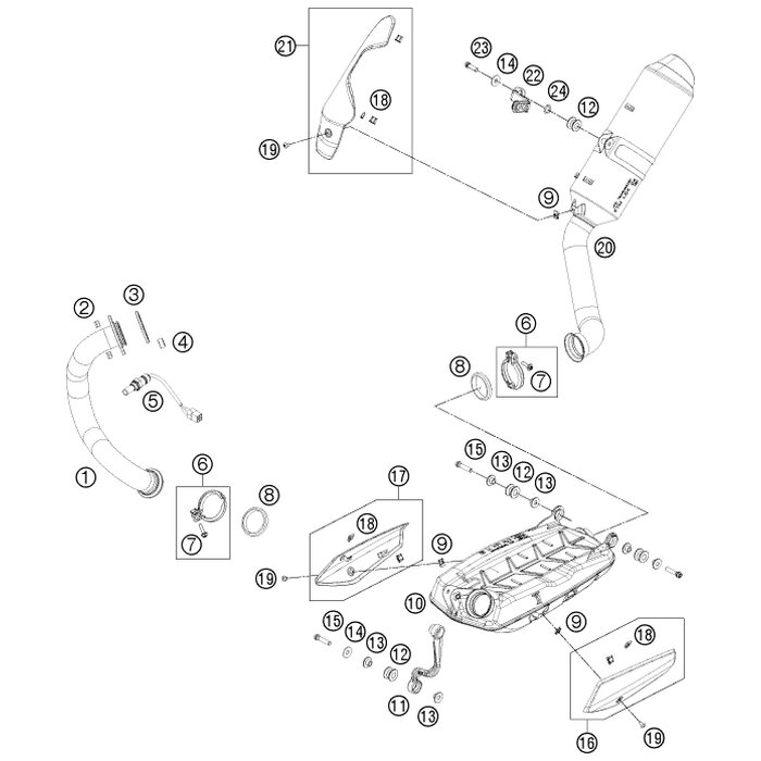 Vorschalldämpfer von KTM - 76005050000 - ktm-shop24.de - KTM-Shop24.de