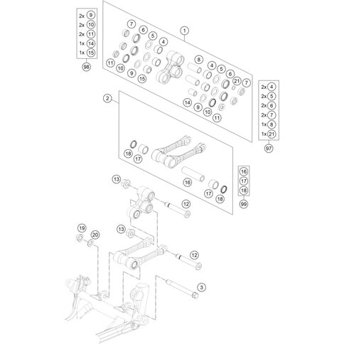 ZUGSTANGEN REP. KIT SX/SX-F