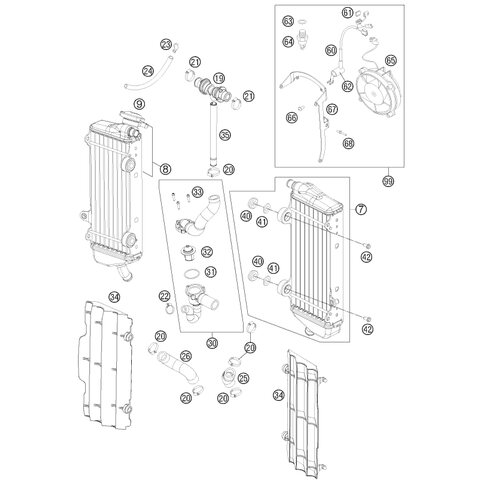 Kühlerschl. kpl. Therm.70°C