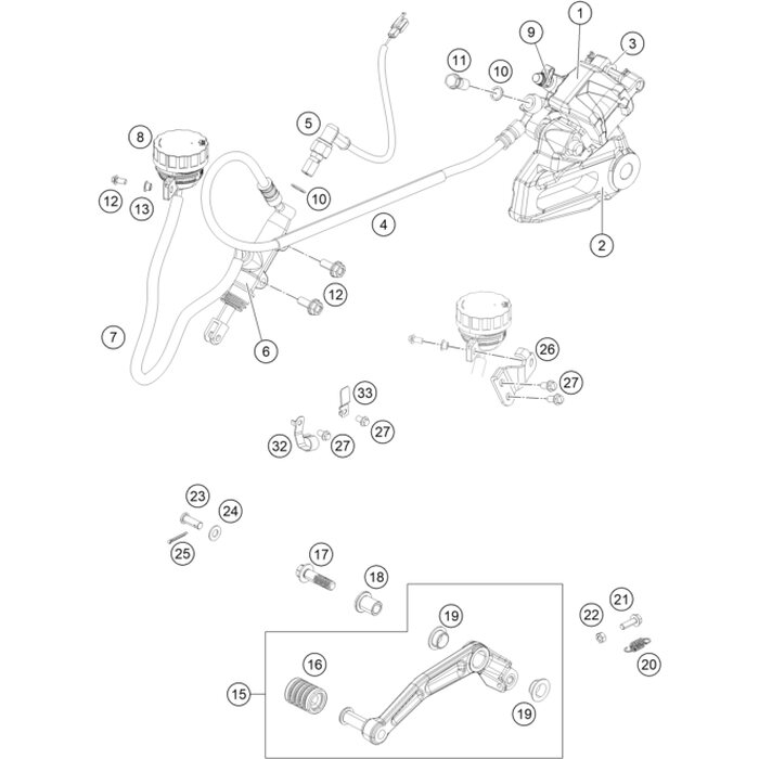 FUSSBREMSZYLINDER KPL. von KTM - 90113060000 - ktm-shop24.de - KTM 