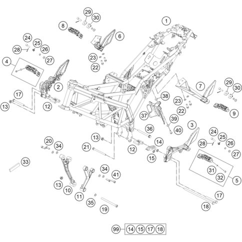 FUSRASTENTRÄGER HINTEN LINKS