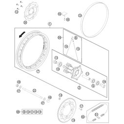 STECKACHSE HINTEN 213MM  M12X1