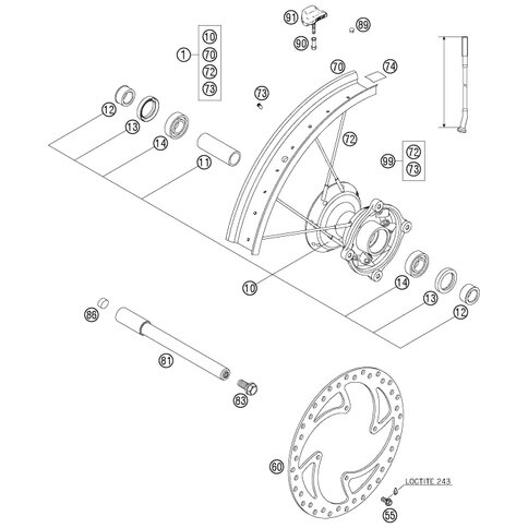 VORDERRADNABE KPL. 85 SX    06