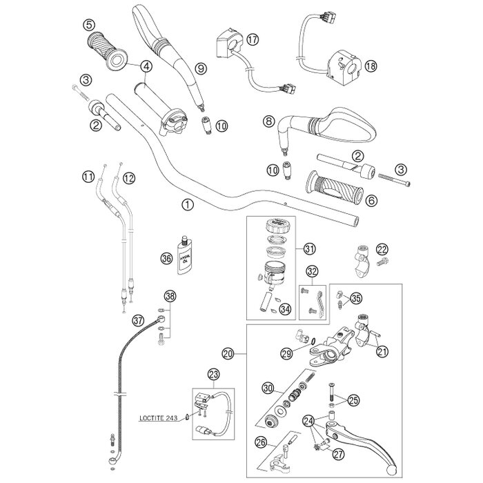 Kupplungsschalter von KTM - 61011049000 - ktm-shop24.de - KTM 
