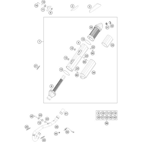 AUSPUFF TEILE KIT  12-14