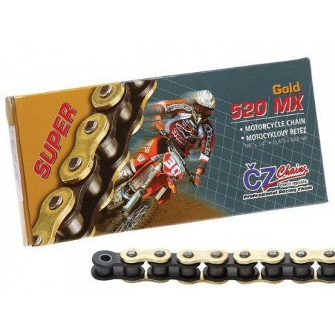 CZ Moto-Cross 520 MX Kette gold verstärkt 118 Glieder