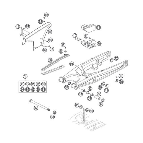 Schwingarmbolzen L=237 mm 04