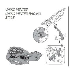 Acerbis Handschutz UNIKO Vented Weiß Schwarz inkl....