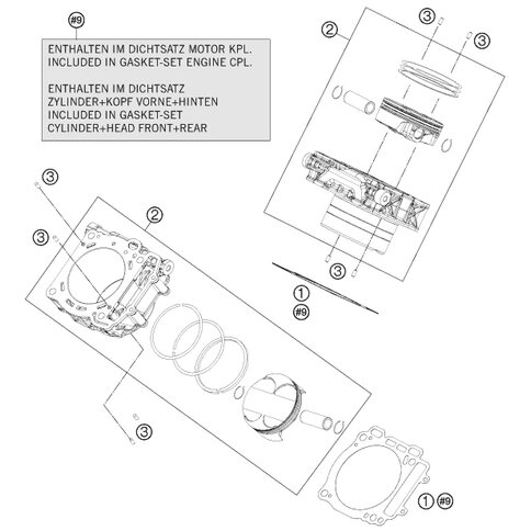 ZYLINDER UND KOLBEN KPL.