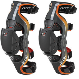 POD K1 MX Brace Knieorthese für Kids - Paar - schwarz-grau-orange M