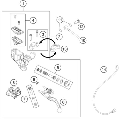 Bremsschlauch hi. L=1680mm von KTM - 70013071000 - ktm-shop24.de  