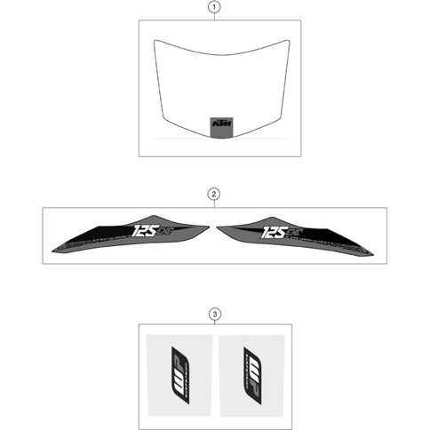 AUFKLEBER-SET HECK 125 EXC  16