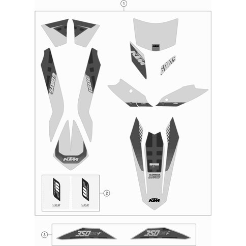 AUFKLEBER HECK 350 EXC-F SD 16