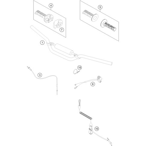 Lenker D=22 mm von KTM - 45302001000 - ktm-shop24.de - KTM-Shop24.de 