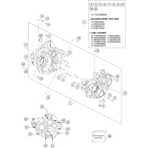 DICHTUNGSSATZ MOTOR 350SXF/XCF