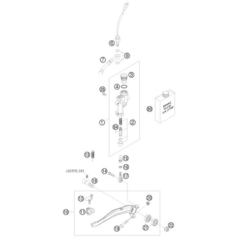 FUSSBREMSHEBEL KPL. 03 von KTM - 54813050044 - ktm-shop24.de - KTM 