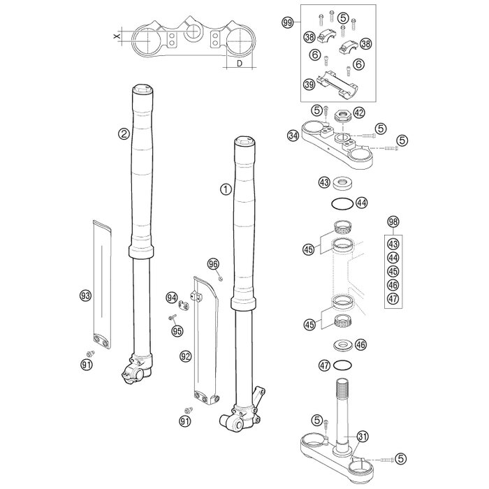 Gabelschutz rechts 65 SX von KTM - 46101093000 - ktm-shop24.de 