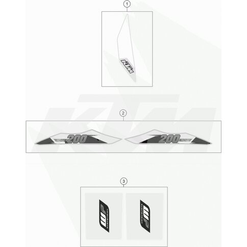 AUFKLEBER-SET HECK 200 XC-W 15