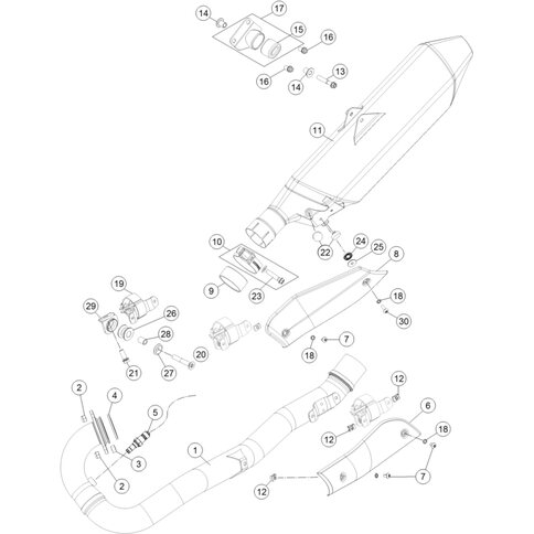 Krümmer KPL SMC von KTM - 76505107100 - ktm-shop24.de - KTM-Shop24.de