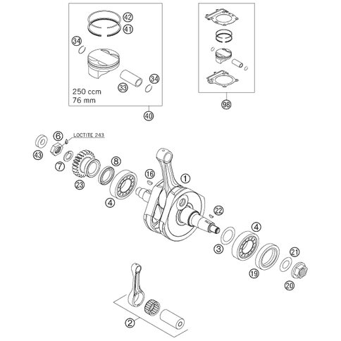 KURBELWELLE KPL. EXC-F    06