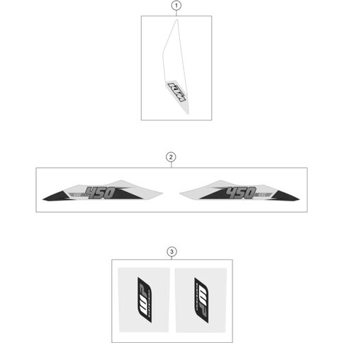 AUFKLEBER-SET HECK 450 EXC  15
