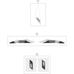 AUFKLEBER-SET HECK 450 EXC  15