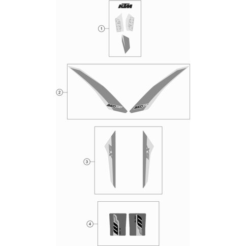 AUFKL. SET SPOILER 350 SX-F 17