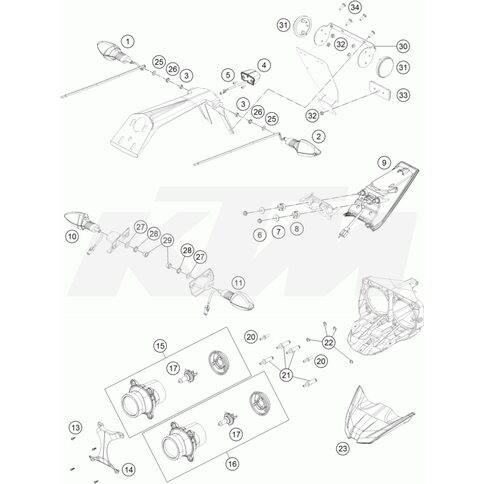 Rücklicht von KTM - 76514040000 - ktm-shop24.de - KTM-Shop24.de 