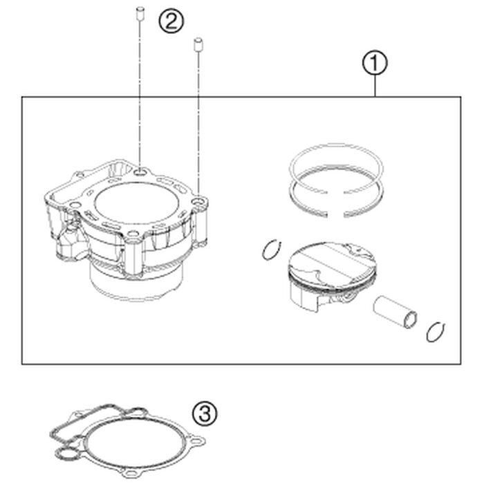 KTM Cylinder + Piston Cpl. - 77530138000 - KTM-Shop24.de