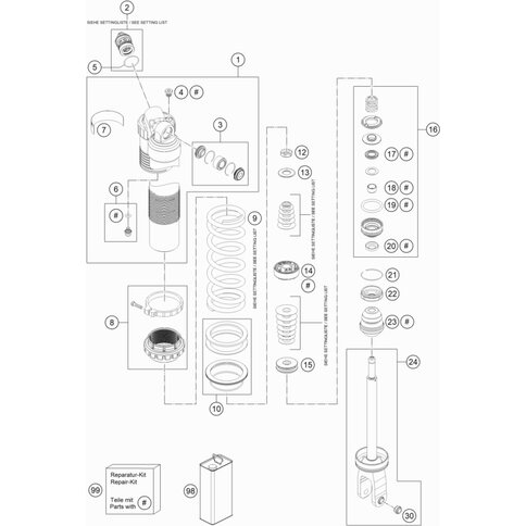 Zugstufenscheibe 12x43x23,5 h19