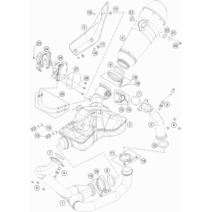 Auspuffkrümmer vorne von KTM - 61305007200 - ktm-shop24.de - KTM 