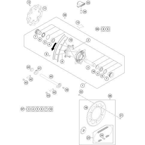 Speichensatz hinten 19