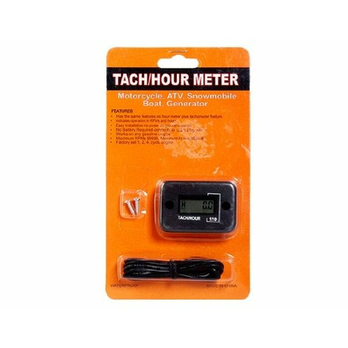 Betriebsstundenzähler mit Kabel Hour Meter MX ATV wasserdicht Schwarz