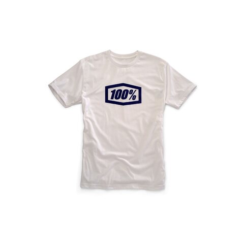100% T-Shirt Essential Weiß Blau