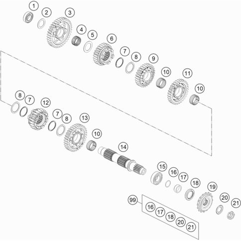 Abtriebswelle von KTM - 63533010000 - ktm-shop24.de - KTM-Shop24.de 