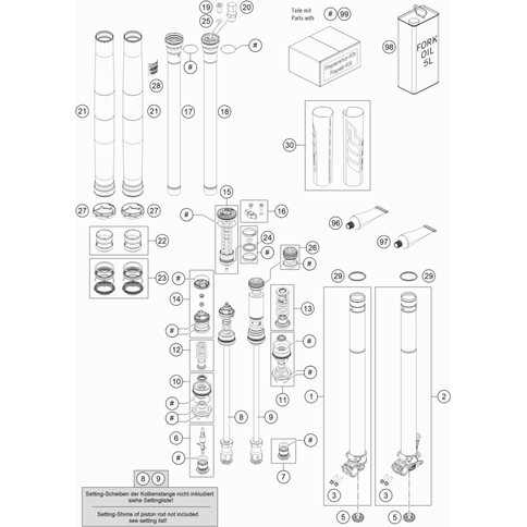 Kolbenstange D12 M9x1 L385 kpl.