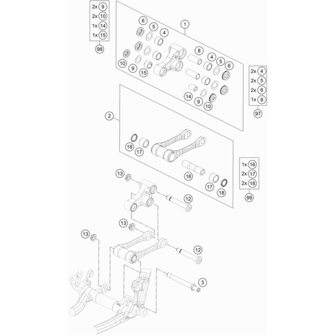 Bolzen Zugstangenl. M14x1,5