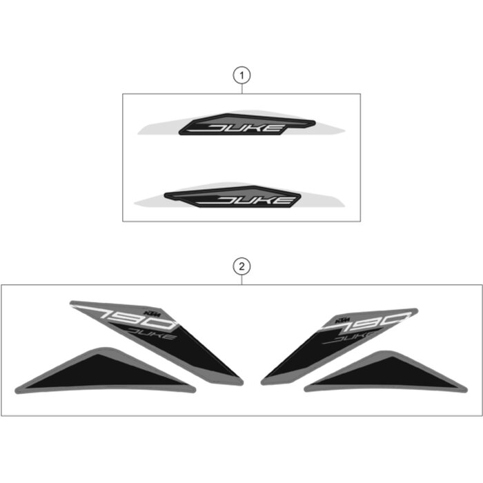 Aufkleberset Li. + Re. 790 Duke orange von KTM - 64108090300 - ktm  