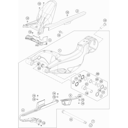 Kettengleitschutz vorne von KTM - 61704060000 - ktm-shop24.de  