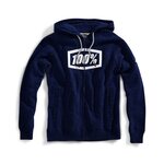 100% Zip-Hoody Syndicate Blau/Weiss M