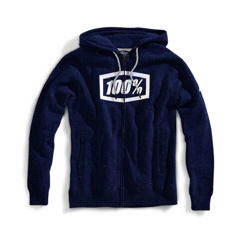 100% Zip-Hoody Syndicate Blau/Weiss XL