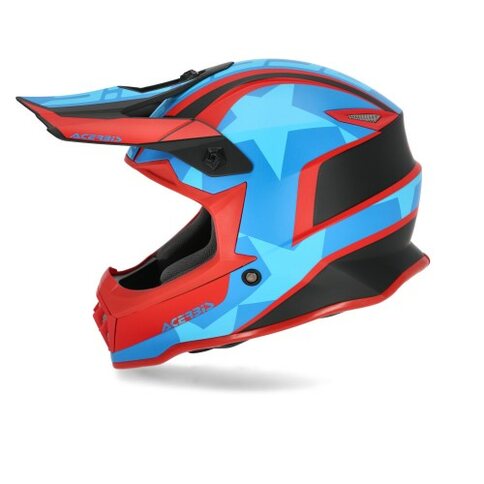 Acerbis Impact Steel Junior Helm Rot/Blau L (51/52)